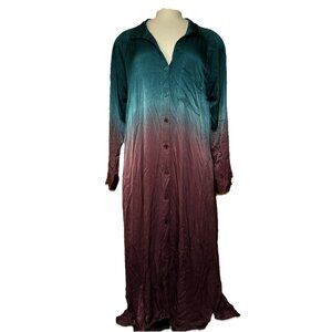 Young Fabulous & Broke YFB Dress Womens M Gradient Ombre Long Sleeve Shirt